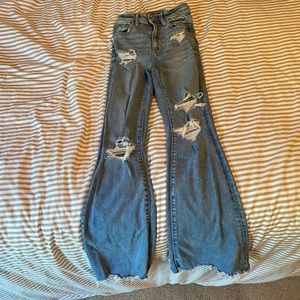 Womens American eagle super high rise flare, size 000 short